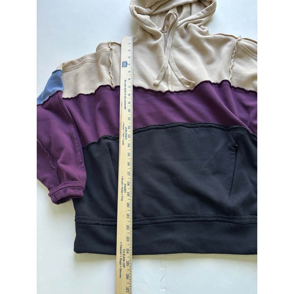 ALO YOGA Womens Hoodie Patchwork Colorblock Athleisure Oversized Dimension- Sz M - Picture 10 of 11